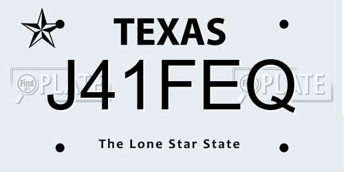 J41FEQ Texas License Plate