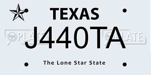 J440TA Texas License Plate