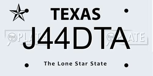 J44DTA Texas License Plate
