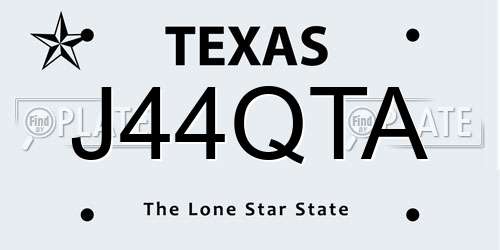 J44QTA Texas License Plate