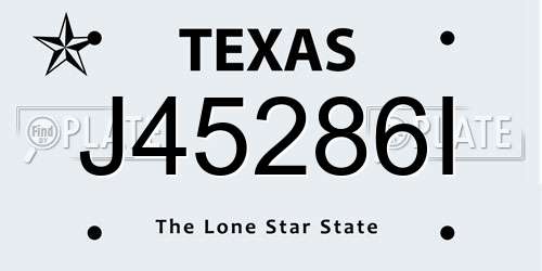 J45286I Texas License Plate