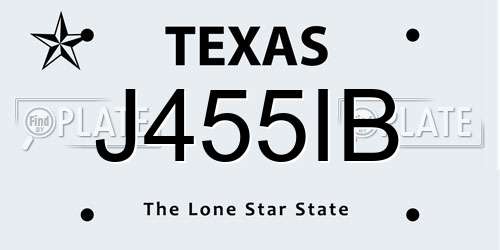 J455IB Texas License Plate