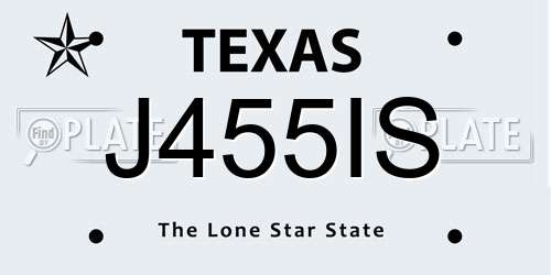 J455IS Texas License Plate