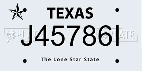J45786I Texas License Plate
