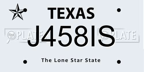 J458IS Texas License Plate