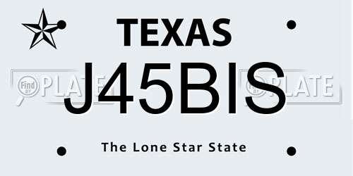 J45BIS Texas License Plate
