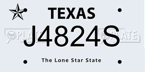 J4824S Texas License Plate