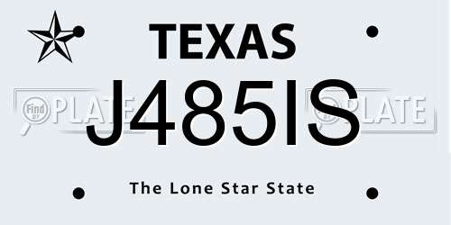 J485IS Texas License Plate