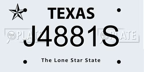 J4881S Texas License Plate