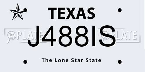 J488IS Texas License Plate