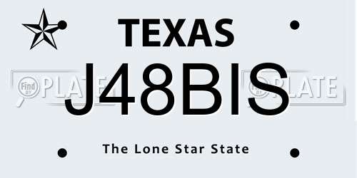 J48BIS Texas License Plate
