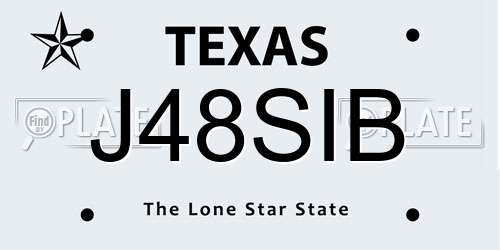 J48SIB Texas License Plate