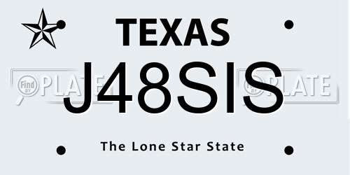 J48SIS Texas License Plate
