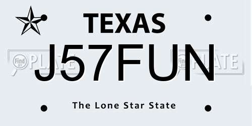 J57FUN Texas License Plate