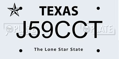 J59CCT Texas License Plate