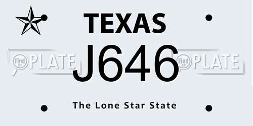 J646 Texas License Plate