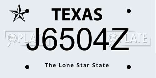 J6504Z Texas License Plate