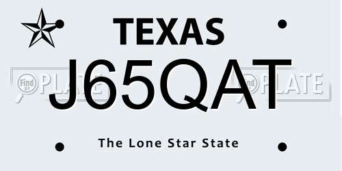 J65QAT Texas License Plate