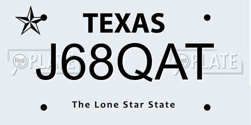 J68QAT Texas License Plate