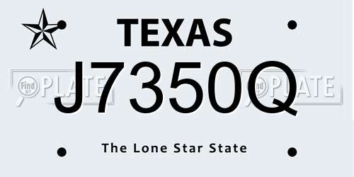 J7350Q Texas License Plate