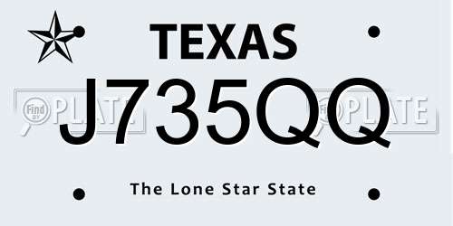 J735QQ Texas License Plate
