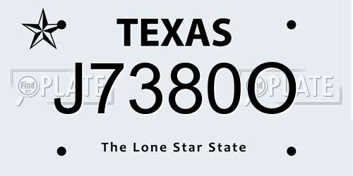 J7380O Texas License Plate