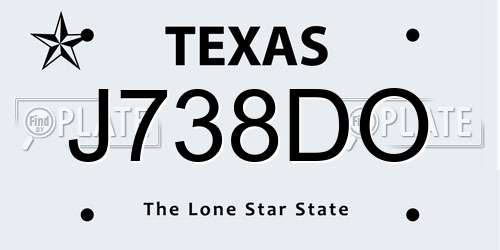 J738DO Texas License Plate