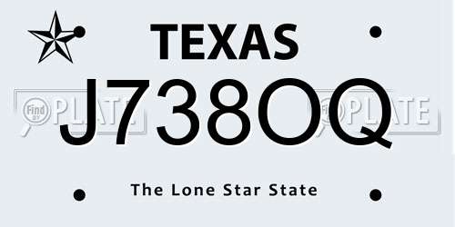 J738OQ Texas License Plate