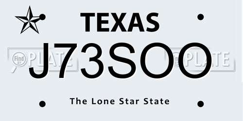 J73SOO Texas License Plate