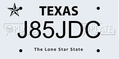 J85JDC Texas License Plate