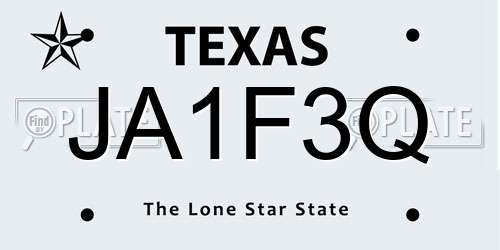 JA1F3Q Texas License Plate