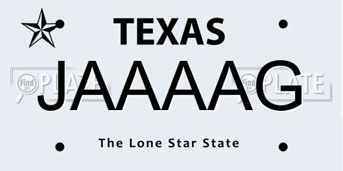 JAAAAG Texas License Plate