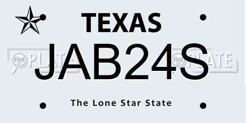 JAB24S Texas License Plate