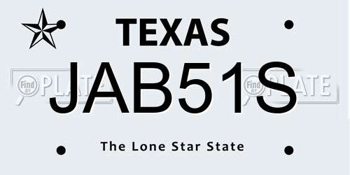 JAB51S Texas License Plate