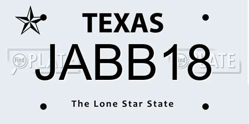 JABB18 Texas License Plate