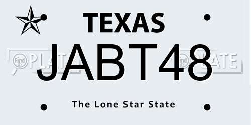 JABT48 Texas License Plate