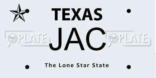 JAC Texas License Plate