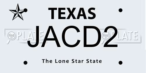 JACD2 Texas License Plate