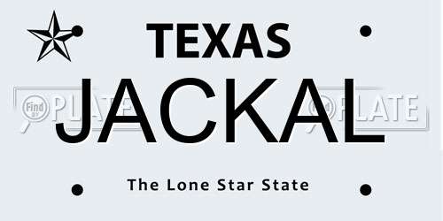 JACKAL Texas License Plate