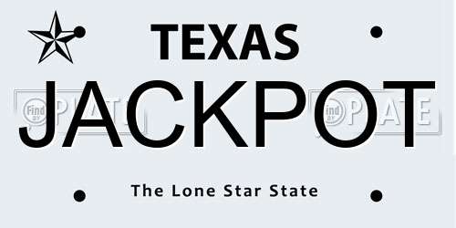 JACKPOT Texas License Plate