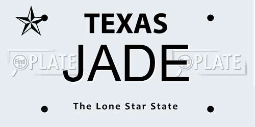 JADE Texas License Plate