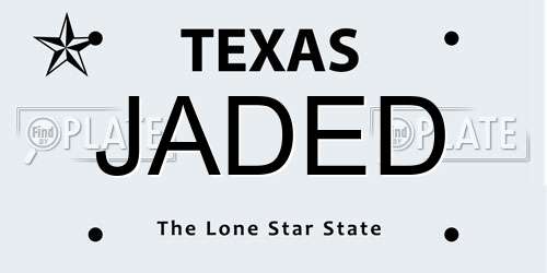 JADED Texas License Plate