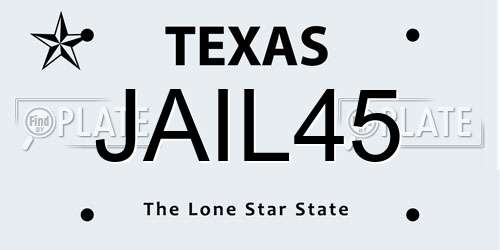 JAIL45 Texas License Plate