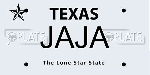 JAJA Texas License Plate