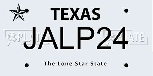 JALP24 Texas License Plate