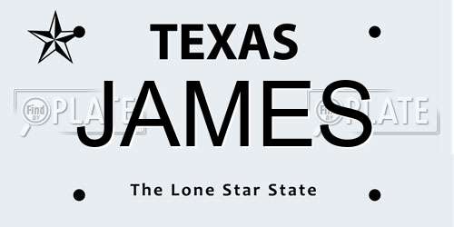 JAMES Texas License Plate