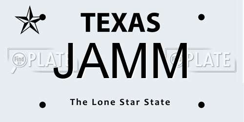JAMM Texas License Plate