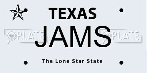 JAMS Texas License Plate