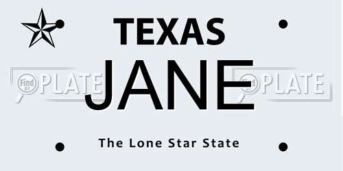 JANE Texas License Plate
