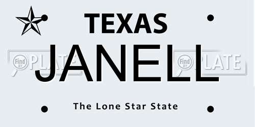 JANELL Texas License Plate
